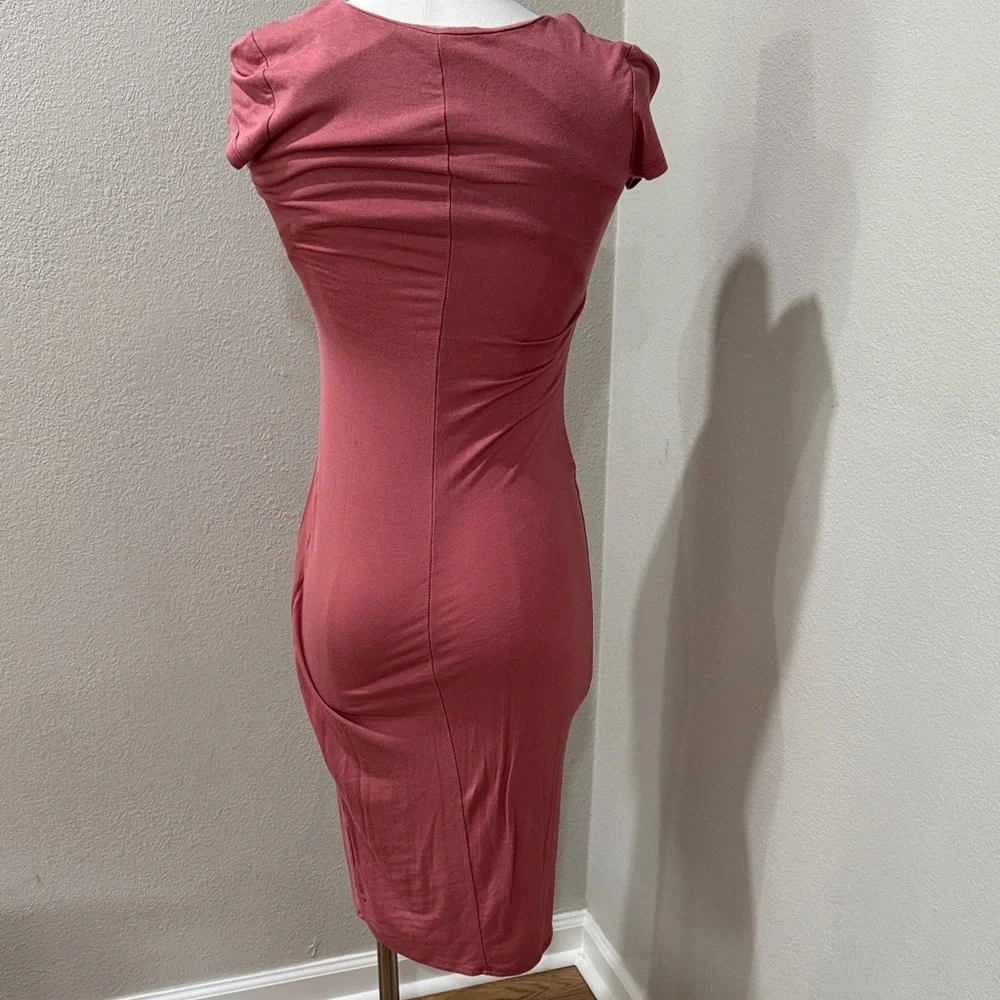 See You Monday Pink Casual Midi Dress - Picture 2 of 4